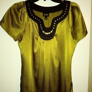 Gold & Black Blouse